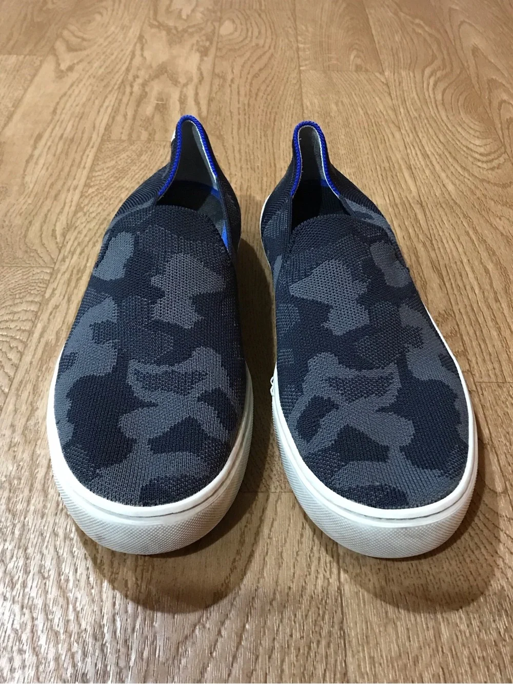Rothy's The Sneaker Gray Camo Slip On Round Toe Flats Shoes Womens Size 10